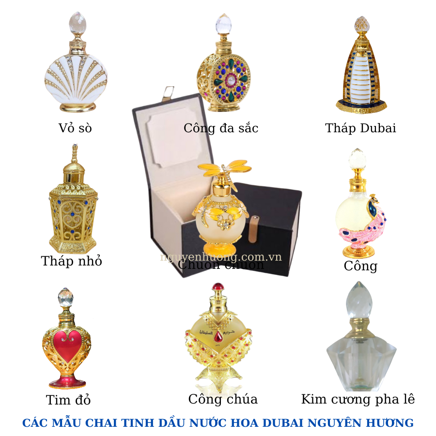 Tinh Dầu Nước Hoa Dubai Hình Tháp Cổ (30 Mùi Cao Cấp)